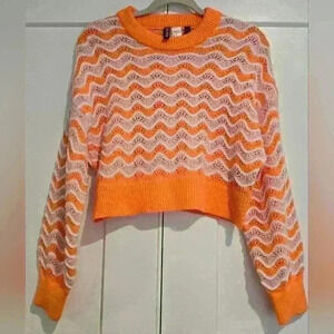 H&M Pink & Orange Retro Slouchy Sweater